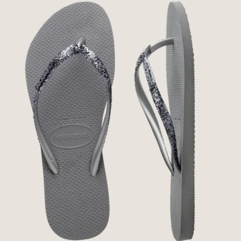 Slim Metal Logo Glitter II Thong | Havaianas New